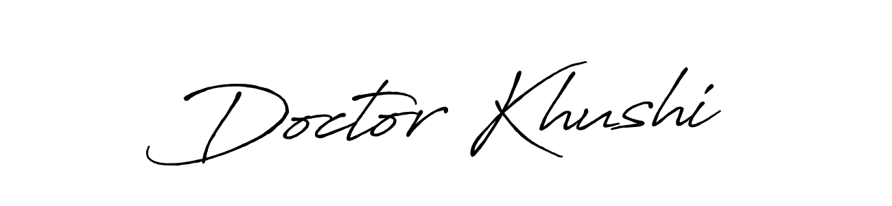 Use a signature maker to create a handwritten signature online. With this signature software, you can design (Antro_Vectra_Bolder) your own signature for name Doctor Khushi. Doctor Khushi signature style 7 images and pictures png