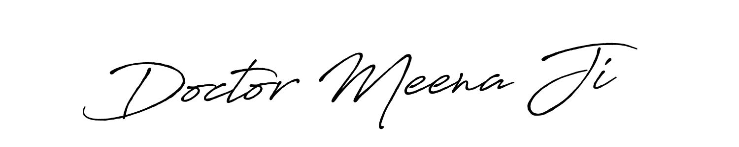 You should practise on your own different ways (Antro_Vectra_Bolder) to write your name (Doctor Meena Ji) in signature. don't let someone else do it for you. Doctor Meena Ji signature style 7 images and pictures png