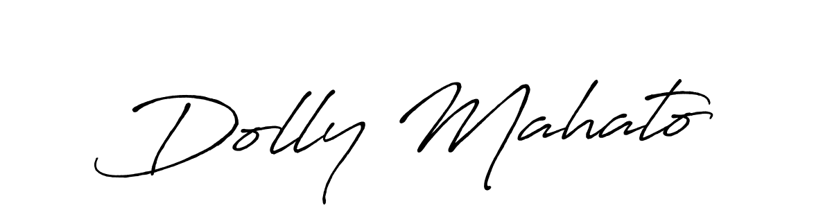 How to make Dolly Mahato name signature. Use Antro_Vectra_Bolder style for creating short signs online. This is the latest handwritten sign. Dolly Mahato signature style 7 images and pictures png