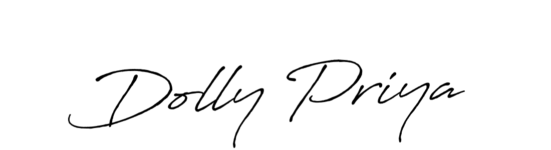 Make a beautiful signature design for name Dolly Priya. With this signature (Antro_Vectra_Bolder) style, you can create a handwritten signature for free. Dolly Priya signature style 7 images and pictures png