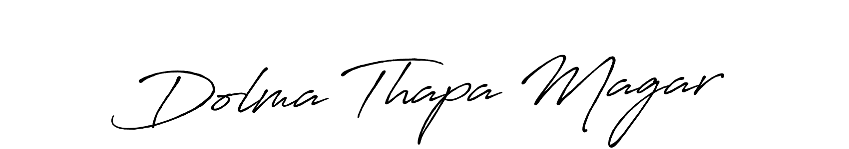 How to make Dolma Thapa Magar name signature. Use Antro_Vectra_Bolder style for creating short signs online. This is the latest handwritten sign. Dolma Thapa Magar signature style 7 images and pictures png
