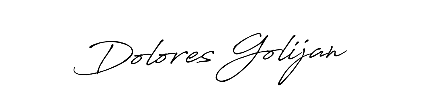 Dolores Golijan stylish signature style. Best Handwritten Sign (Antro_Vectra_Bolder) for my name. Handwritten Signature Collection Ideas for my name Dolores Golijan. Dolores Golijan signature style 7 images and pictures png