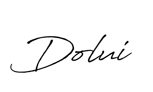 Use a signature maker to create a handwritten signature online. With this signature software, you can design (Antro_Vectra_Bolder) your own signature for name Dolui. Dolui signature style 7 images and pictures png