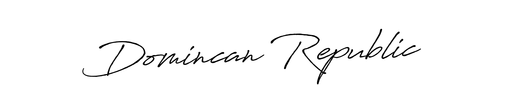 Use a signature maker to create a handwritten signature online. With this signature software, you can design (Antro_Vectra_Bolder) your own signature for name Domincan Republic. Domincan Republic signature style 7 images and pictures png