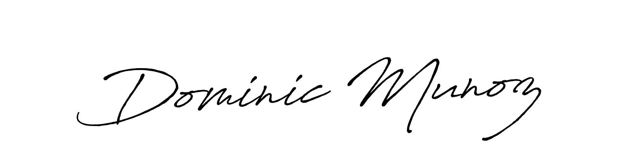 How to make Dominic Munoz name signature. Use Antro_Vectra_Bolder style for creating short signs online. This is the latest handwritten sign. Dominic Munoz signature style 7 images and pictures png