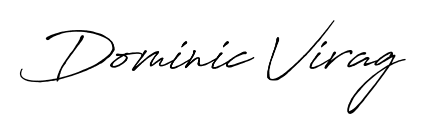 How to make Dominic Virag name signature. Use Antro_Vectra_Bolder style for creating short signs online. This is the latest handwritten sign. Dominic Virag signature style 7 images and pictures png