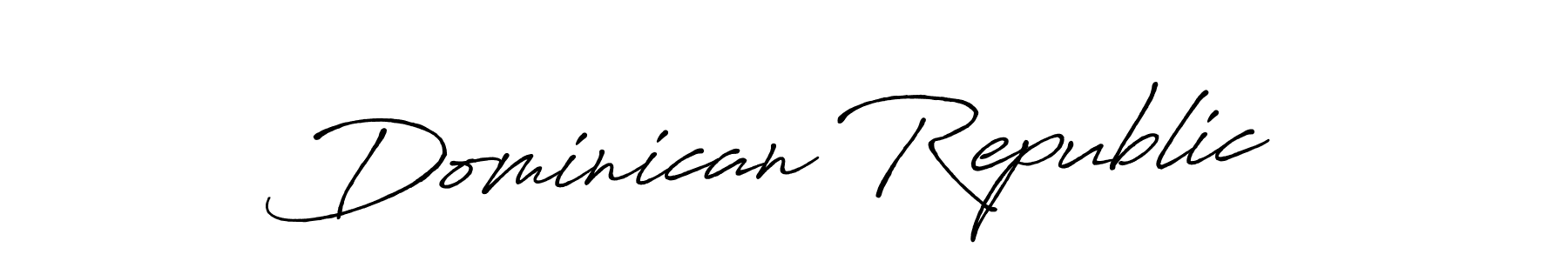Create a beautiful signature design for name Dominican Republic. With this signature (Antro_Vectra_Bolder) fonts, you can make a handwritten signature for free. Dominican Republic signature style 7 images and pictures png