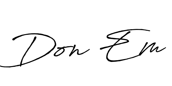 How to make Don Em name signature. Use Antro_Vectra_Bolder style for creating short signs online. This is the latest handwritten sign. Don Em signature style 7 images and pictures png