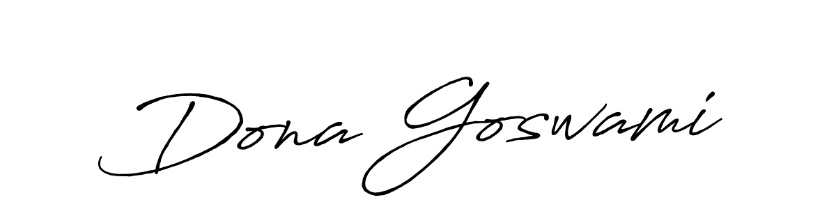 Make a beautiful signature design for name Dona Goswami. With this signature (Antro_Vectra_Bolder) style, you can create a handwritten signature for free. Dona Goswami signature style 7 images and pictures png