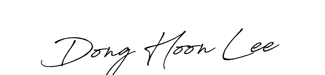 Create a beautiful signature design for name Dong Hoon Lee. With this signature (Antro_Vectra_Bolder) fonts, you can make a handwritten signature for free. Dong Hoon Lee signature style 7 images and pictures png