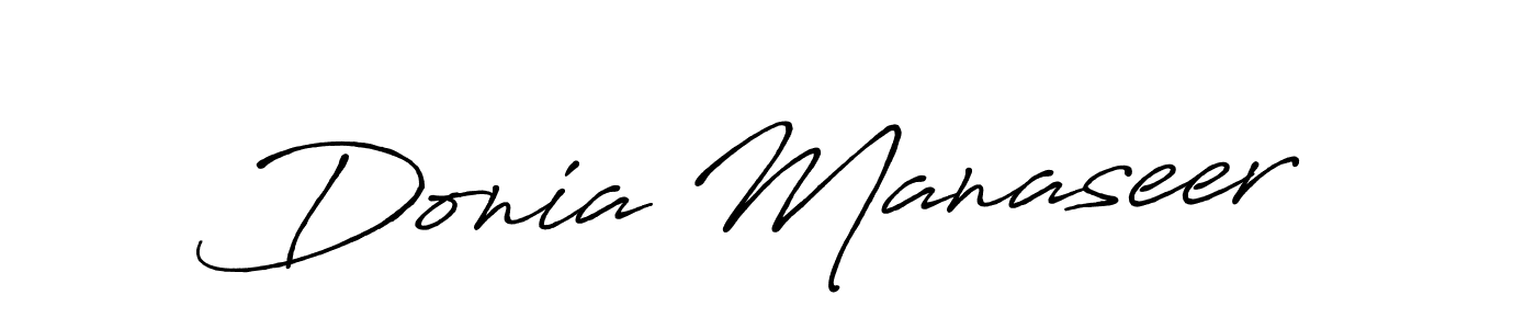 How to make Donia Manaseer name signature. Use Antro_Vectra_Bolder style for creating short signs online. This is the latest handwritten sign. Donia Manaseer signature style 7 images and pictures png