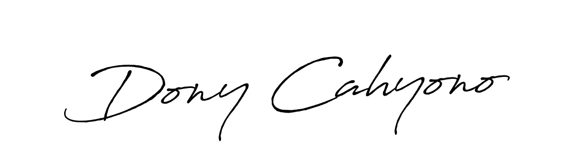Use a signature maker to create a handwritten signature online. With this signature software, you can design (Antro_Vectra_Bolder) your own signature for name Dony Cahyono. Dony Cahyono signature style 7 images and pictures png
