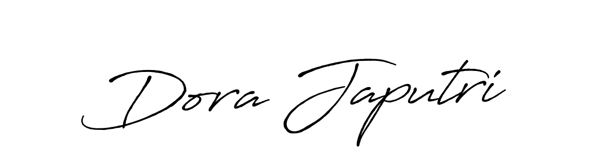 How to make Dora Japutri name signature. Use Antro_Vectra_Bolder style for creating short signs online. This is the latest handwritten sign. Dora Japutri signature style 7 images and pictures png