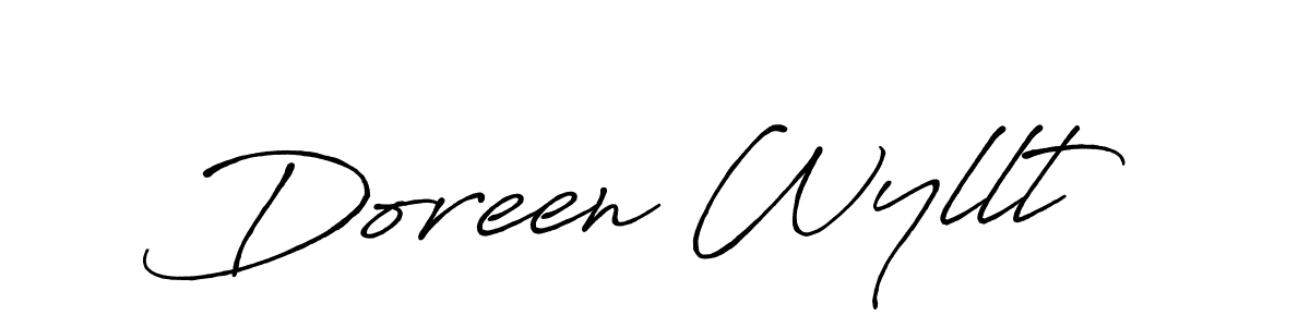 You should practise on your own different ways (Antro_Vectra_Bolder) to write your name (Doreen Wyllt) in signature. don't let someone else do it for you. Doreen Wyllt signature style 7 images and pictures png