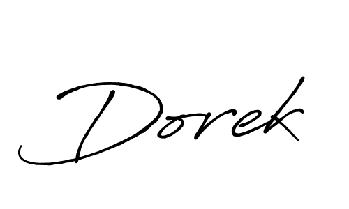 The best way (Antro_Vectra_Bolder) to make a short signature is to pick only two or three words in your name. The name Dorek include a total of six letters. For converting this name. Dorek signature style 7 images and pictures png