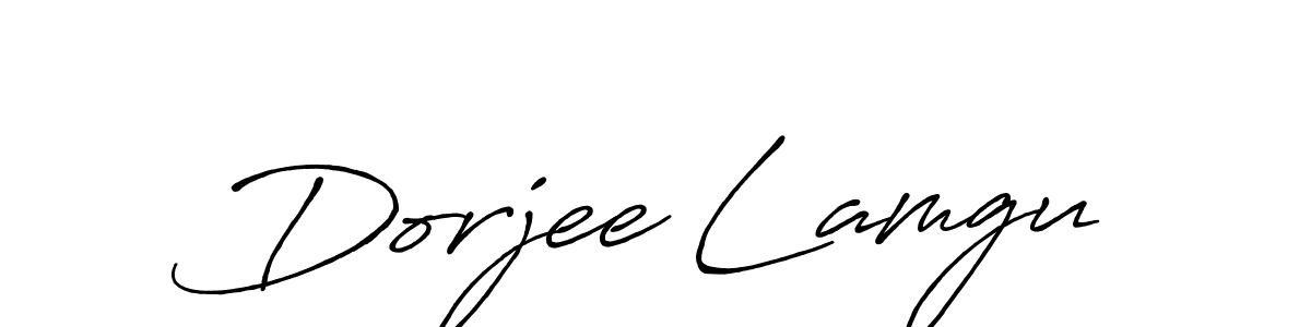 Also we have Dorjee Lamgu name is the best signature style. Create professional handwritten signature collection using Antro_Vectra_Bolder autograph style. Dorjee Lamgu signature style 7 images and pictures png