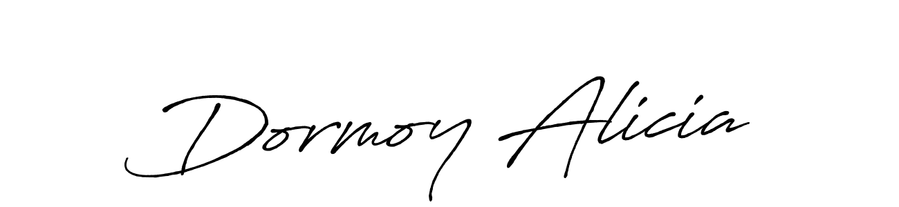 How to make Dormoy Alicia name signature. Use Antro_Vectra_Bolder style for creating short signs online. This is the latest handwritten sign. Dormoy Alicia signature style 7 images and pictures png