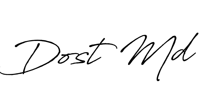 How to make Dost Md name signature. Use Antro_Vectra_Bolder style for creating short signs online. This is the latest handwritten sign. Dost Md signature style 7 images and pictures png