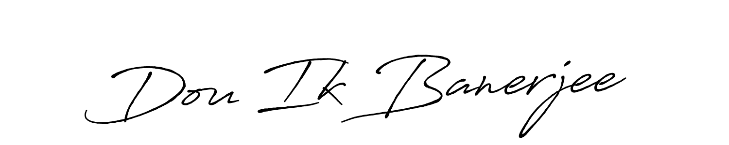 You should practise on your own different ways (Antro_Vectra_Bolder) to write your name (Dou Ik Banerjee) in signature. don't let someone else do it for you. Dou Ik Banerjee signature style 7 images and pictures png