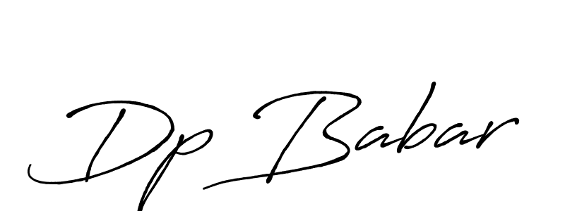The best way (Antro_Vectra_Bolder) to make a short signature is to pick only two or three words in your name. The name Dp Babar include a total of six letters. For converting this name. Dp Babar signature style 7 images and pictures png