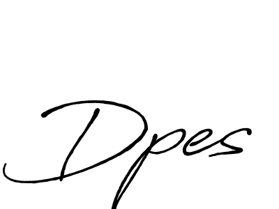 The best way (Antro_Vectra_Bolder) to make a short signature is to pick only two or three words in your name. The name Dpes include a total of six letters. For converting this name. Dpes signature style 7 images and pictures png