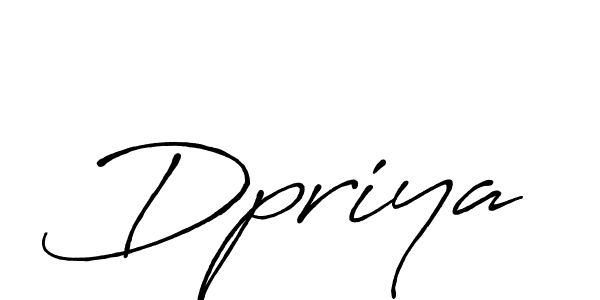 Make a beautiful signature design for name Dpriya. With this signature (Antro_Vectra_Bolder) style, you can create a handwritten signature for free. Dpriya signature style 7 images and pictures png