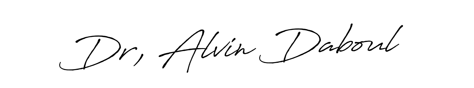 The best way (Antro_Vectra_Bolder) to make a short signature is to pick only two or three words in your name. The name Dr, Alvin Daboul include a total of six letters. For converting this name. Dr, Alvin Daboul signature style 7 images and pictures png