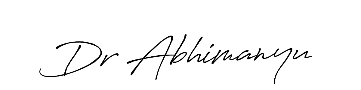 How to make Dr Abhimanyu name signature. Use Antro_Vectra_Bolder style for creating short signs online. This is the latest handwritten sign. Dr Abhimanyu signature style 7 images and pictures png