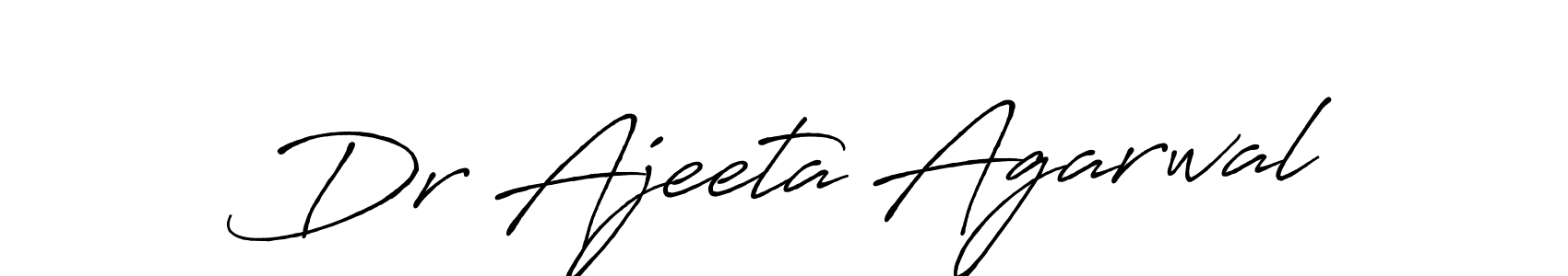 How to make Dr Ajeeta Agarwal name signature. Use Antro_Vectra_Bolder style for creating short signs online. This is the latest handwritten sign. Dr Ajeeta Agarwal signature style 7 images and pictures png