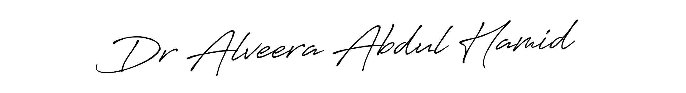 Create a beautiful signature design for name Dr Alveera Abdul Hamid. With this signature (Antro_Vectra_Bolder) fonts, you can make a handwritten signature for free. Dr Alveera Abdul Hamid signature style 7 images and pictures png