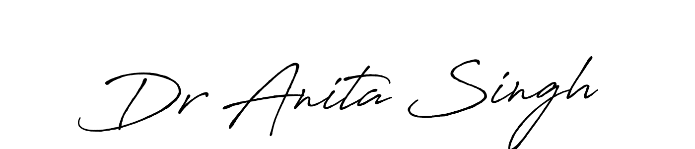 Make a beautiful signature design for name Dr Anita Singh. With this signature (Antro_Vectra_Bolder) style, you can create a handwritten signature for free. Dr Anita Singh signature style 7 images and pictures png