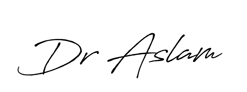 Use a signature maker to create a handwritten signature online. With this signature software, you can design (Antro_Vectra_Bolder) your own signature for name Dr Aslam. Dr Aslam signature style 7 images and pictures png
