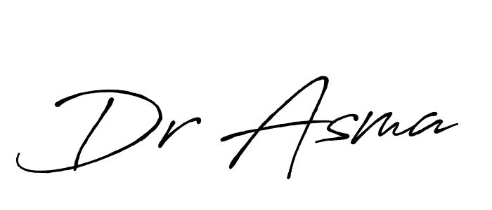 Make a beautiful signature design for name Dr Asma. With this signature (Antro_Vectra_Bolder) style, you can create a handwritten signature for free. Dr Asma signature style 7 images and pictures png