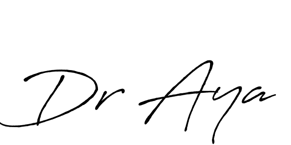 Make a beautiful signature design for name Dr Aya. With this signature (Antro_Vectra_Bolder) style, you can create a handwritten signature for free. Dr Aya signature style 7 images and pictures png