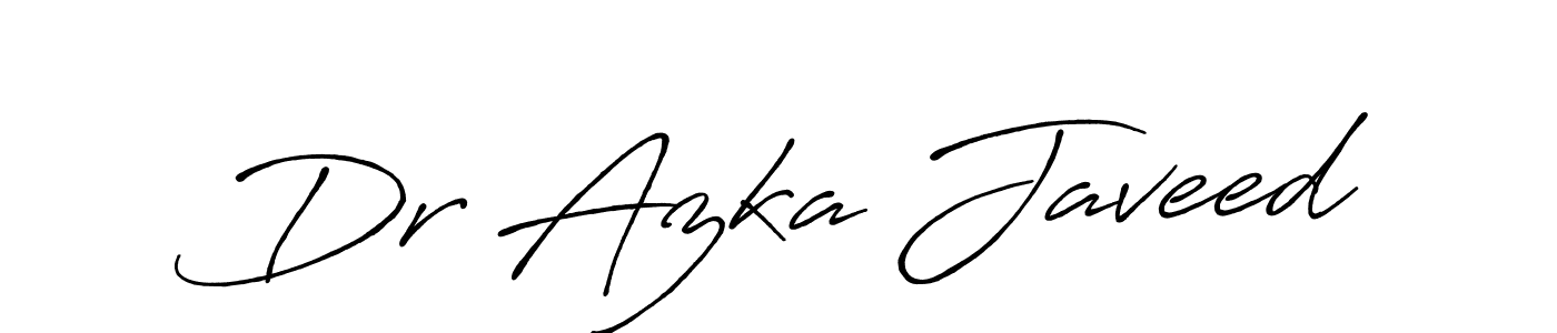 Use a signature maker to create a handwritten signature online. With this signature software, you can design (Antro_Vectra_Bolder) your own signature for name Dr Azka Javeed. Dr Azka Javeed signature style 7 images and pictures png