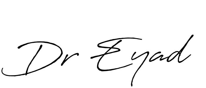 Use a signature maker to create a handwritten signature online. With this signature software, you can design (Antro_Vectra_Bolder) your own signature for name Dr Eyad. Dr Eyad signature style 7 images and pictures png