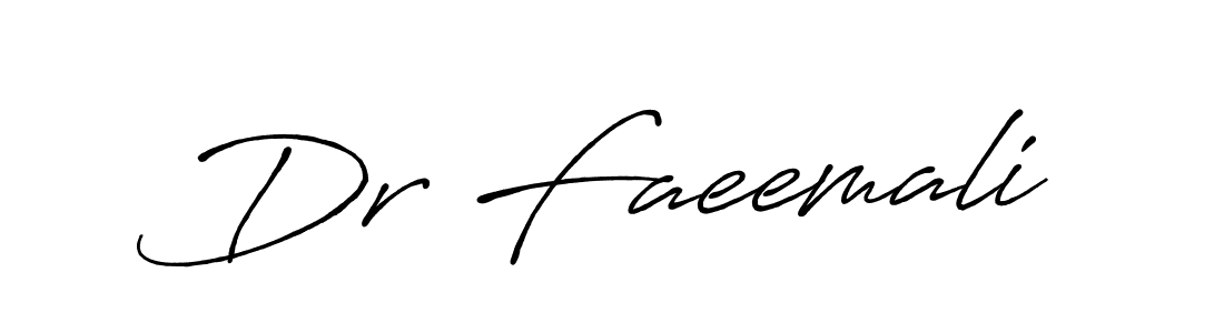 Create a beautiful signature design for name Dr Faeemali. With this signature (Antro_Vectra_Bolder) fonts, you can make a handwritten signature for free. Dr Faeemali signature style 7 images and pictures png