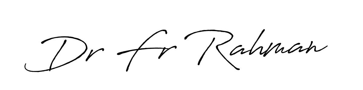 How to make Dr Fr Rahman name signature. Use Antro_Vectra_Bolder style for creating short signs online. This is the latest handwritten sign. Dr Fr Rahman signature style 7 images and pictures png