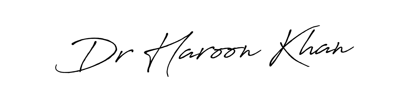 Use a signature maker to create a handwritten signature online. With this signature software, you can design (Antro_Vectra_Bolder) your own signature for name Dr Haroon Khan. Dr Haroon Khan signature style 7 images and pictures png