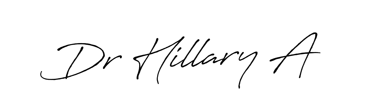 Also You can easily find your signature by using the search form. We will create Dr Hillary A name handwritten signature images for you free of cost using Antro_Vectra_Bolder sign style. Dr Hillary A signature style 7 images and pictures png