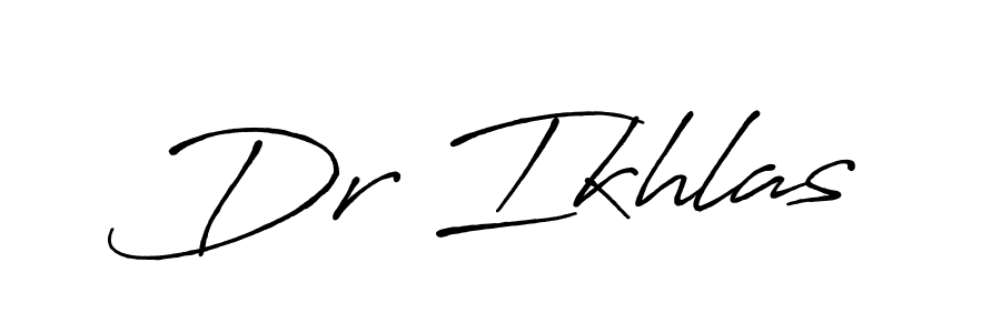 Design your own signature with our free online signature maker. With this signature software, you can create a handwritten (Antro_Vectra_Bolder) signature for name Dr Ikhlas. Dr Ikhlas signature style 7 images and pictures png