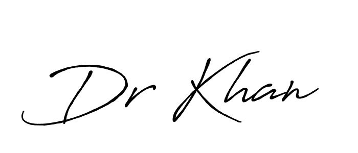 Create a beautiful signature design for name Dr Khan. With this signature (Antro_Vectra_Bolder) fonts, you can make a handwritten signature for free. Dr Khan signature style 7 images and pictures png