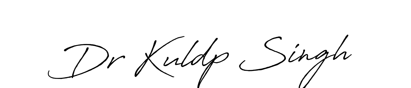 Make a beautiful signature design for name Dr Kuldp Singh. With this signature (Antro_Vectra_Bolder) style, you can create a handwritten signature for free. Dr Kuldp Singh signature style 7 images and pictures png