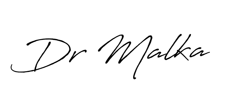 Also You can easily find your signature by using the search form. We will create Dr Malka name handwritten signature images for you free of cost using Antro_Vectra_Bolder sign style. Dr Malka signature style 7 images and pictures png