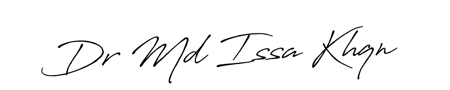 Similarly Antro_Vectra_Bolder is the best handwritten signature design. Signature creator online .You can use it as an online autograph creator for name Dr Md Issa Khqn. Dr Md Issa Khqn signature style 7 images and pictures png