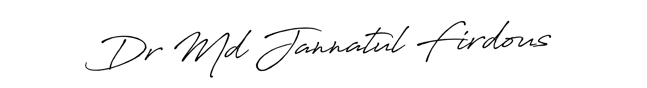 Create a beautiful signature design for name Dr Md Jannatul Firdous. With this signature (Antro_Vectra_Bolder) fonts, you can make a handwritten signature for free. Dr Md Jannatul Firdous signature style 7 images and pictures png