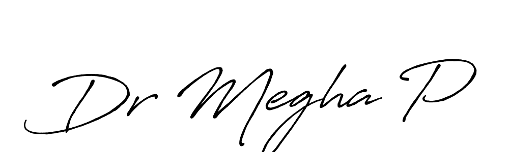 How to make Dr Megha P name signature. Use Antro_Vectra_Bolder style for creating short signs online. This is the latest handwritten sign. Dr Megha P signature style 7 images and pictures png