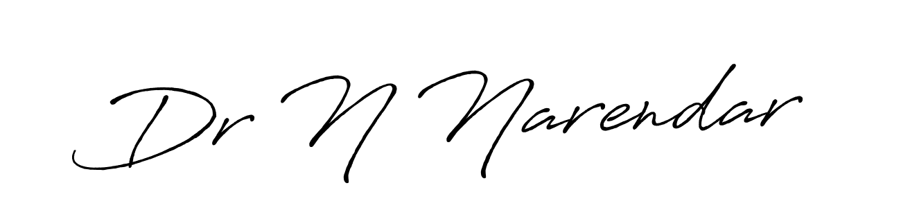 Use a signature maker to create a handwritten signature online. With this signature software, you can design (Antro_Vectra_Bolder) your own signature for name Dr N Narendar. Dr N Narendar signature style 7 images and pictures png