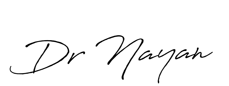 Make a beautiful signature design for name Dr Nayan. With this signature (Antro_Vectra_Bolder) style, you can create a handwritten signature for free. Dr Nayan signature style 7 images and pictures png