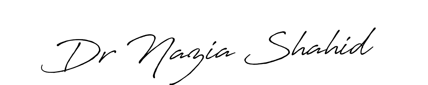 This is the best signature style for the Dr Nazia Shahid name. Also you like these signature font (Antro_Vectra_Bolder). Mix name signature. Dr Nazia Shahid signature style 7 images and pictures png